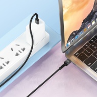 Blavec Cablu impletit USB to Type C - 3A, 1 metru, negru, KABAV1719