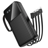 Borofone Power Bank 20000mAh BJ76A Smart - 2xUSB - with Type C, Lightning and Micro USB cables black, AKUM944