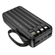 Borofone Power Bank 20000mAh BJ76A Smart - 2xUSB - with Type C, Lightning and Micro USB cables black, AKUM944 - Img 4