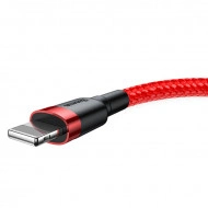 Cablu Date si Incarcare Baseus USB la Lightning Cafule, 2A, 3 m, Rosu, PMCALKLF-R09 - Img 5