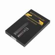 Curea de ceas Mateo Ferari, neagra, 14x12mm, Piele ecologica embosata croco, telescop 4 buc
