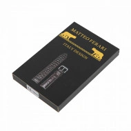 Curea de ceas Mateo Ferari, neagra, 14x12mm, Piele ecologica embosata croco, telescop 4 buc - Img 3
