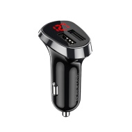 Incarcator auto Borofone BZ15 Auspicious - 2XUSB - 2.4A, Negru, ŁAD001441