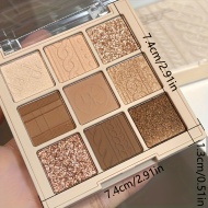 Paleta de farduri pentru ochi cu 9 culori aurii, finisaj sclipitor maro, coral și perlat, PMYP28316