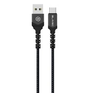 Blavec Cablu impletit USB to Type C - 3A, 1 metru, negru, KABAV1719