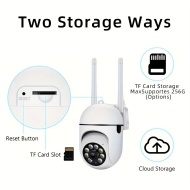 Camera de supraveghere wireless, 1080p HD, pentru interior/exterior, cu audio bidirecțional, cu card SD 32G, PMJT83130