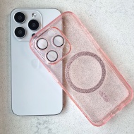Glitter Magsafe Case for Samsung Galaxy S25 Ultra pink clear, POK064478