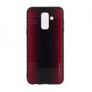 Husa pentru Samsung Galaxy A6 PLUS (2018) - Husa Pro Shield Sticla Rosu cu Efect Gradient
