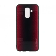 Husa pentru Samsung Galaxy A6 PLUS (2018) - Husa Pro Shield Sticla Rosu cu Efect Gradient