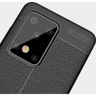 Husa Samsung Galaxy S20 ULTRA - Husa Neagra din TPU cu Design de Tip Piele - Img 4