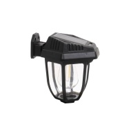 Lampa solara tip felinar 18W Smartix, Acumulator 1200mAh, Senzor 5-8M, Pentru exterior, Suport inclus, Panou solar inclinat, 600 Lumeni, Negru, AD1858