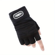 Manusi de fitness premium cu jumatate de deget pentru barbati si femei, marimea L, negru, PMRH07841