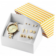 Set cadou ceas si cercei dama - auriu/ argintiu, PM1800183-0023