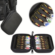 Set momeli pescuit, 16 buc, lingurite rotative, multicolor, cu geanta transport, TMQJ42072