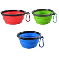 Bol pliabil din silicon cu carabiniera pentru catei si pisici, 0.4 L, PM192683