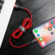 Cablu Date si Incarcare Baseus USB la Lightning Cafule, 2A, 3 m, Rosu, PMCALKLF-R09 - Img 7