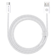 Cablu împletit Blavec Candy - USB la Tip C - PD 60W, 3A, 1 metru, Apple, CarPlay/Android Auto (CCA-UC3W10) Alb, MGKABAV1764