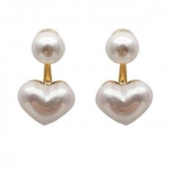 Cercei Dama, pearl heart - alb CD027