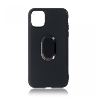 Husa iPhone 11 Neagra Din Silicon Premium Cu Inel Rotativ