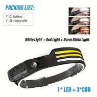 Lampa de cap COB LED, reincarcabila USB cu iluminare la 230° unghi larg, PMWQ281795