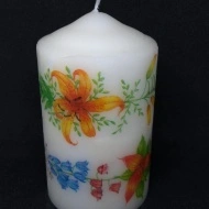 Lumanare cilindrica, decorata manual, Flower Collection, MC010 - Img 3