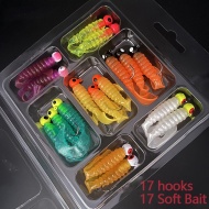 Set momeli moi de pescuit, 17 buc, culori mixte, cu carlige, TMUK369763