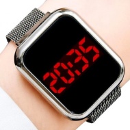 Ceas Dama Fashion Touch Screen Digital, Curea Magnetica, Argintiu, LD091-V1