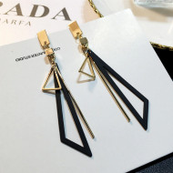 Cercei Dama, black triangle - auriu CD034