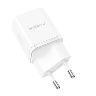 Incarcator Priza Borofone BN6 Field - Type C - QC 3.0 PD 20W white, ŁAD001520