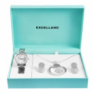 Set cadou, ceas dama, Excellanc, Argintiu, colier cu pandativ, 1 pereche cercei,Excellanc - Img 5