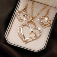 Set cadou, colier si cercei, inimi stralucitoare, PMLJ50959