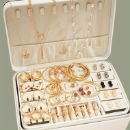 Set de bijuterii vintage boho - 86 de piese din aliaj de zinc cu tonuri de aur si accente de perle de imitatie, include cercei, pandantive fluture, coliere inima, inele, PMLF161053
