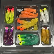 Set momeli moi de pescuit, 17 buc, culori mixte, cu carlige, TMUK369763