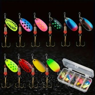 Set naluci de pescuit, 10 buc, multicolor, cu carlige triple, TMMM825359