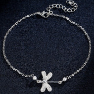 Bratara argintie pentru glezna, Libelula, BG002