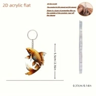 Breloc acrilic 2D – Model pește crap auriu, design elegant și detaliat, TMYV1689539 - Img 2