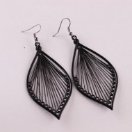 Cercei Dama, vintage leaf - negru CD030