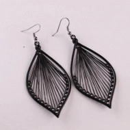 Cercei Dama, vintage leaf - negru CD030