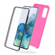 Husa Samsung Galaxy S20 PLUS - 360 Fully cu Spate din Policarbonat si Folie din Silicon - Rose