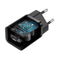 Incarcator priza Baseus Super Si 1C Type C - QC 3.0 PD 25W 3A with Tip C to Tip C cablu, negru