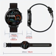 JELLOO Ceas smartwatch, cu ecran de 3.53 cm pentru femei si barbati, PMAR13930-NEGRU