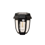 Lampa solara tip felinar 18W Smartix, Acumulator 1200mAh, Senzor 5-8M, Pentru exterior, Suport inclus, Panou solar inclinat, 600 Lumeni, Negru, AD1858