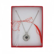 Lantisor Dama Hearts "Te iubesc" 100 de limbi - argintiu COL154-V1 - Img 3