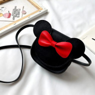 Mini Geanta Dama Red Bow, negru, L319