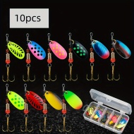 Set naluci de pescuit, 10 buc, multicolor, cu carlige, TMGT90112