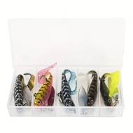 Set naluci de pescuit, 5 buc, multicolor, cu carlige, 8 cm, TMLN773386