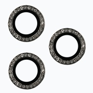 Sticlă securizată HARD DIAMOND pentru cameră (LENTILĂ) pentru iPhone 15 Pro/15 Pro Max, neagră (3 lentile), MGPROB03827