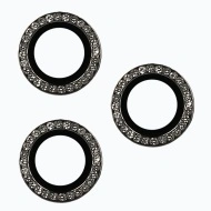 Sticlă securizată HARD DIAMOND pentru cameră (LENTILĂ) pentru iPhone 15 Pro/15 Pro Max, neagră (3 lentile), MGPROB03827