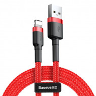 Cablu Date si Incarcare Baseus USB la Lightning Cafule, 2A, 3 m, Rosu, PMCALKLF-R09