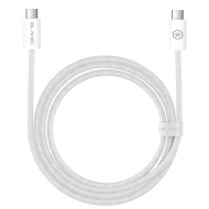 Cablu împletit Blavec Candy - Tip C la Tip C - PD 60W, 3A, 1 metru, Apple CarPlay/Android Auto (CCA-CC3W10) Alb, MGKABAV1759